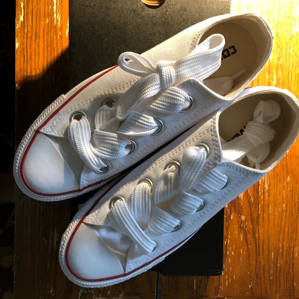 White Big Eyelet Converse AllStars Women’s
